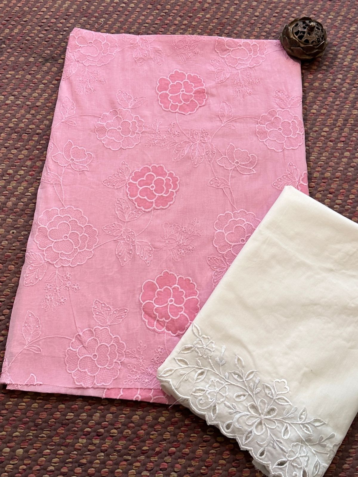 Premium Cotton Embroidered Unstitched Set