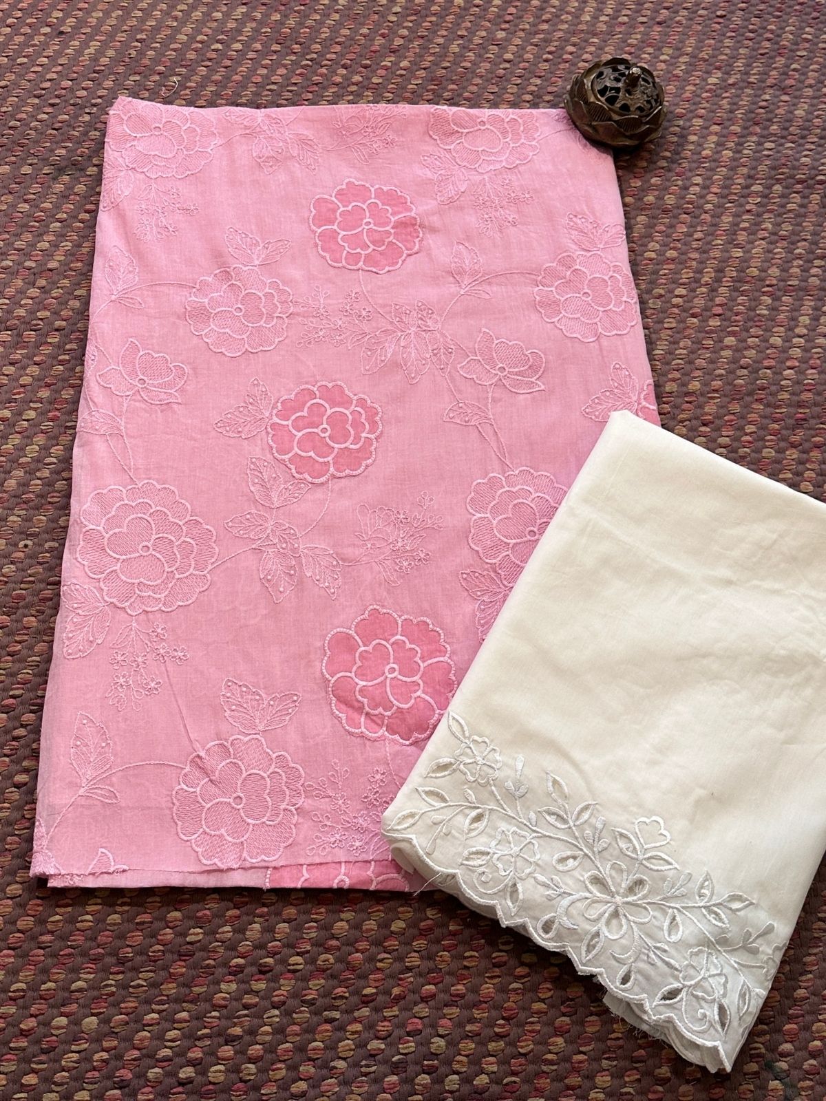 Premium Cotton Embroidered Unstitched Set