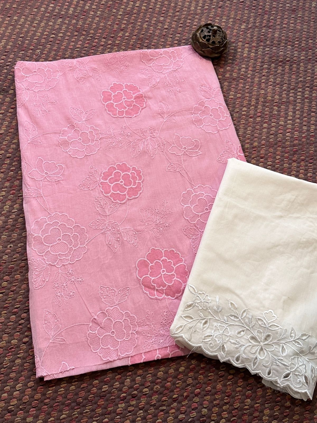 Premium Cotton Embroidered Unstitched Set
