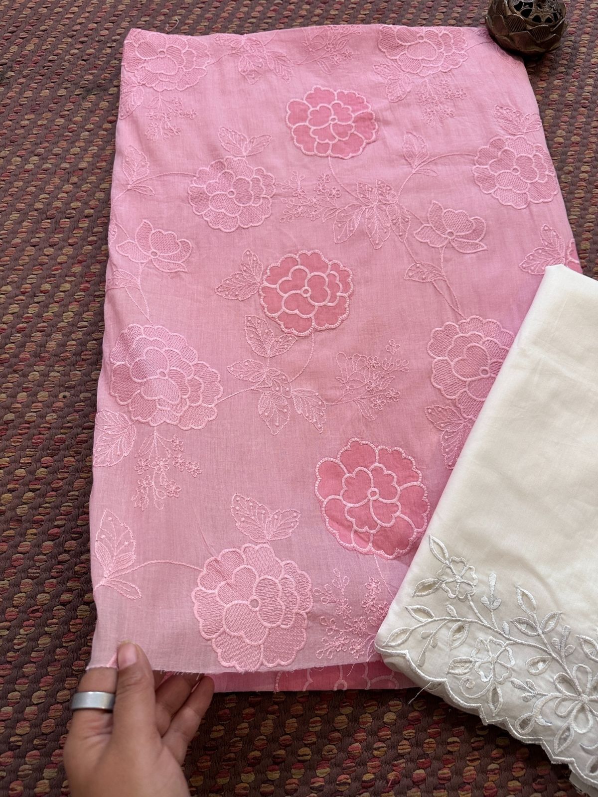 Premium Cotton Embroidered Unstitched Set