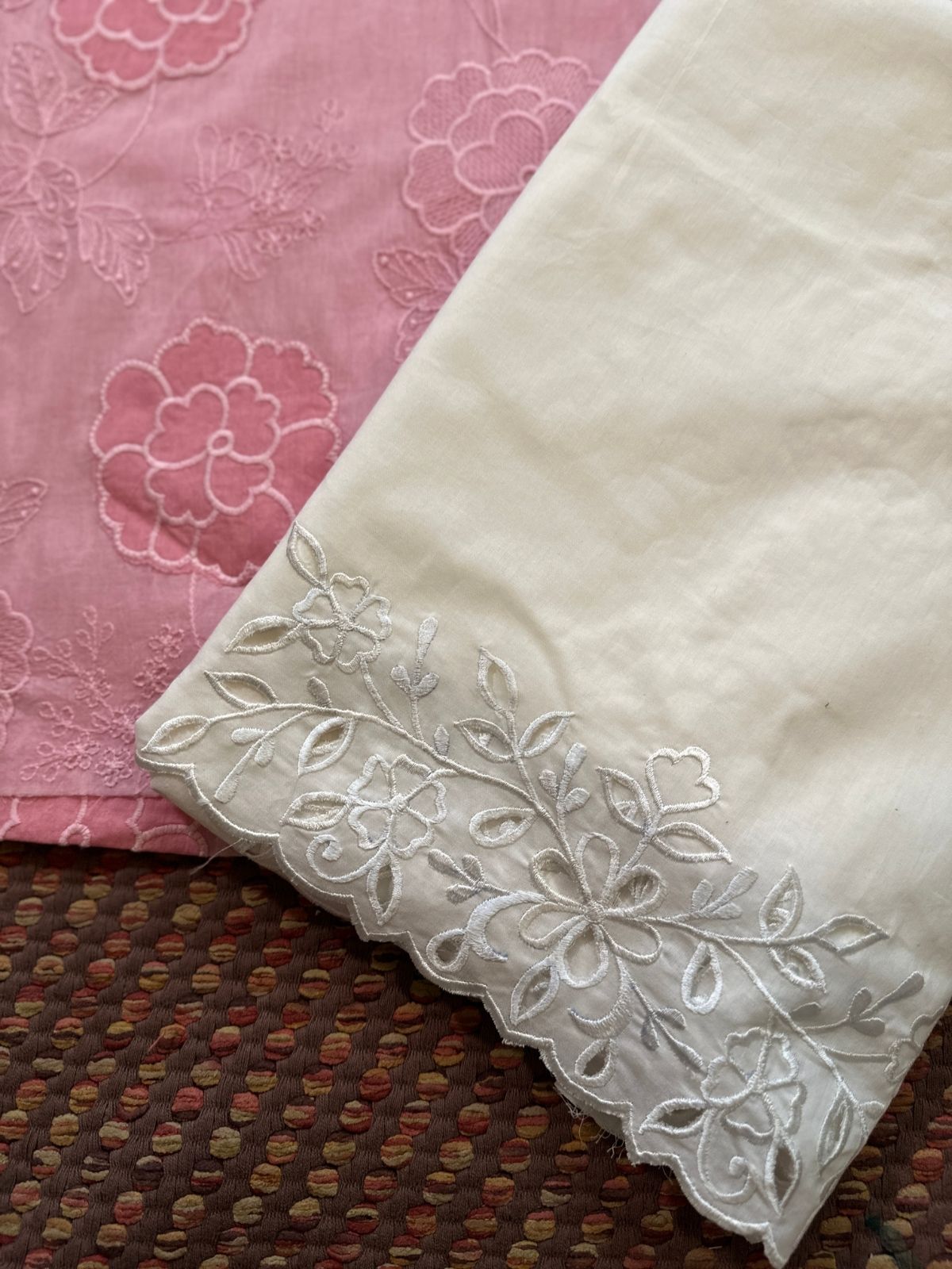 Premium Cotton Embroidered Unstitched Set
