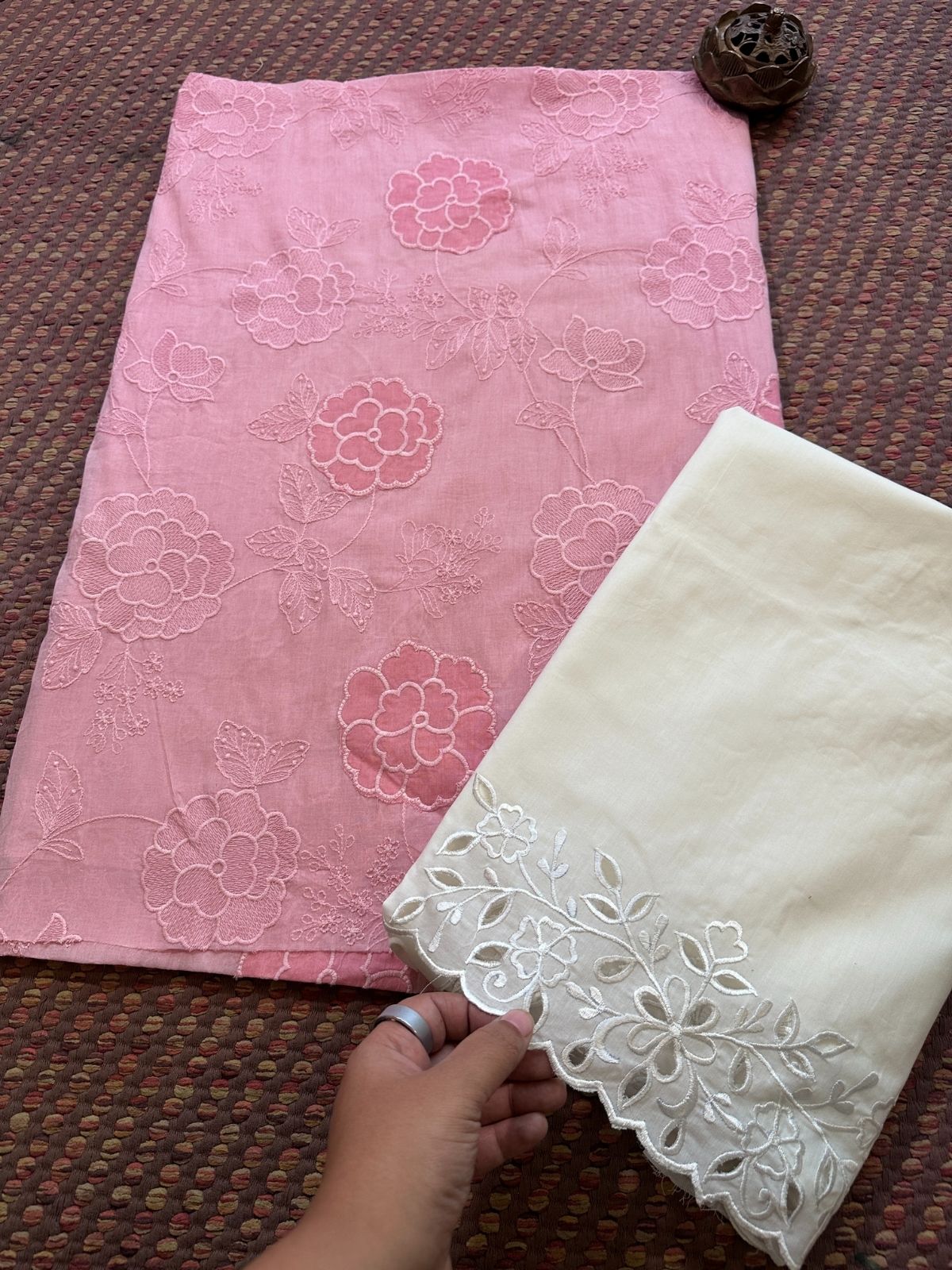 Premium Cotton Embroidered Unstitched Set