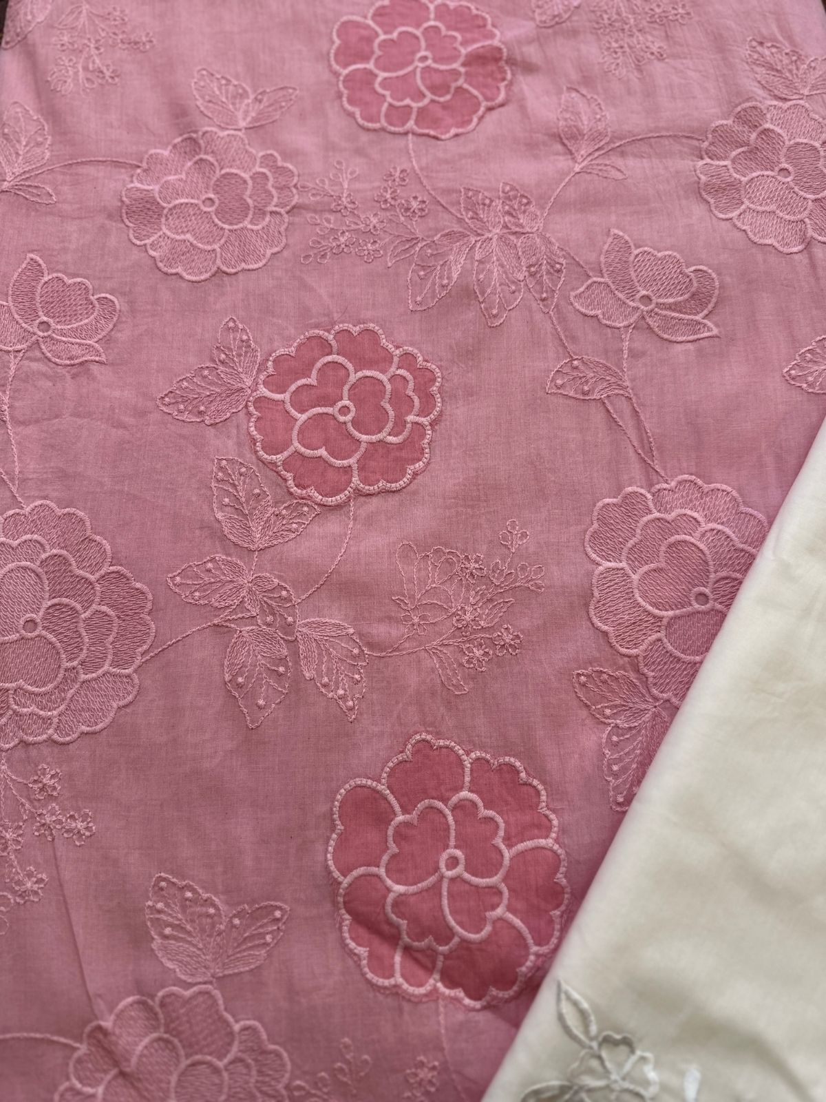 Premium Cotton Embroidered Unstitched Set