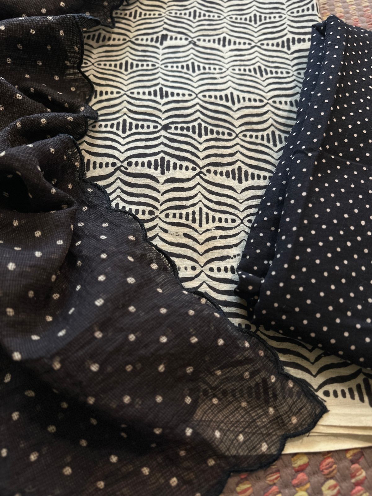 Ajrakh Cotton Malmal Unstitched Set