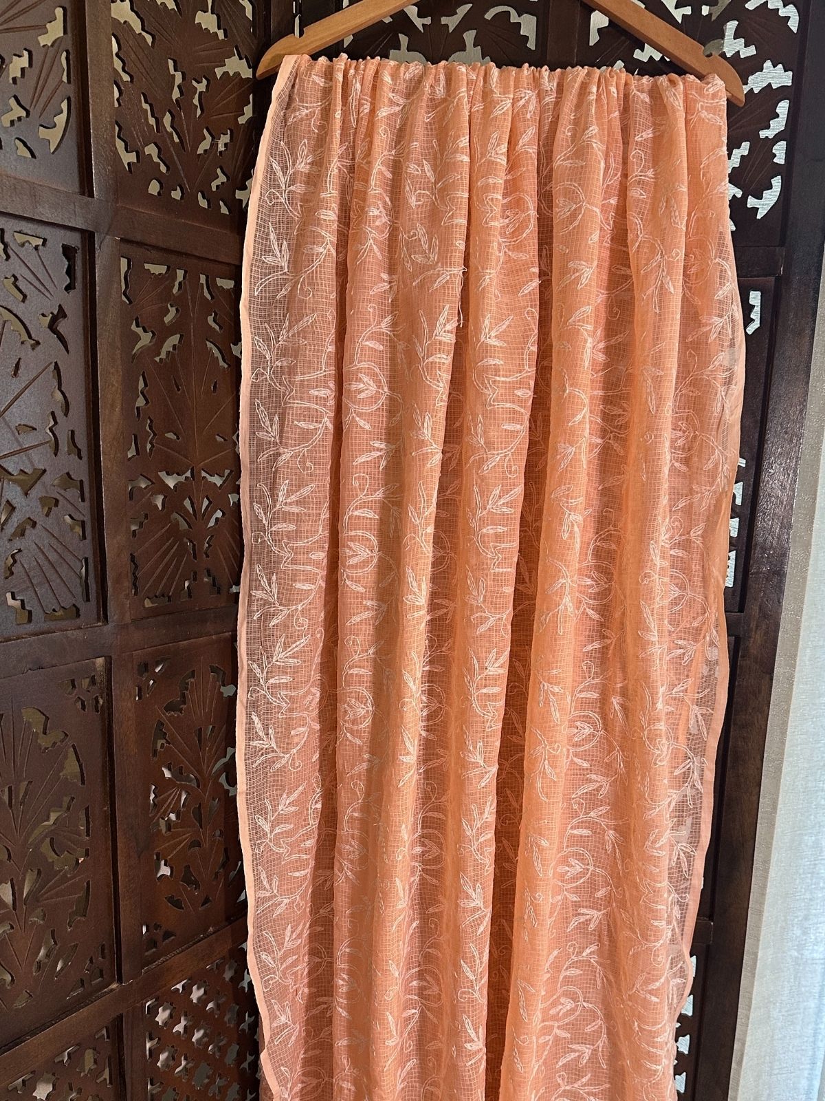 Kota Doria Hand Embroidered Chikankari Dupatta