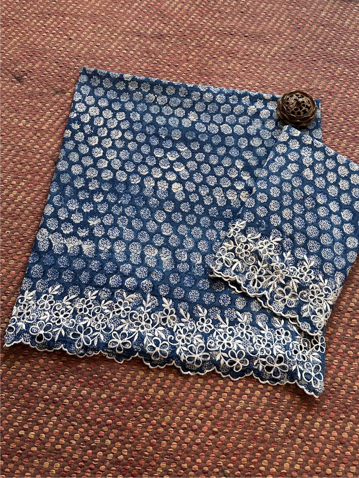 Cutwork Pure Cotton Handblocked Coord Set