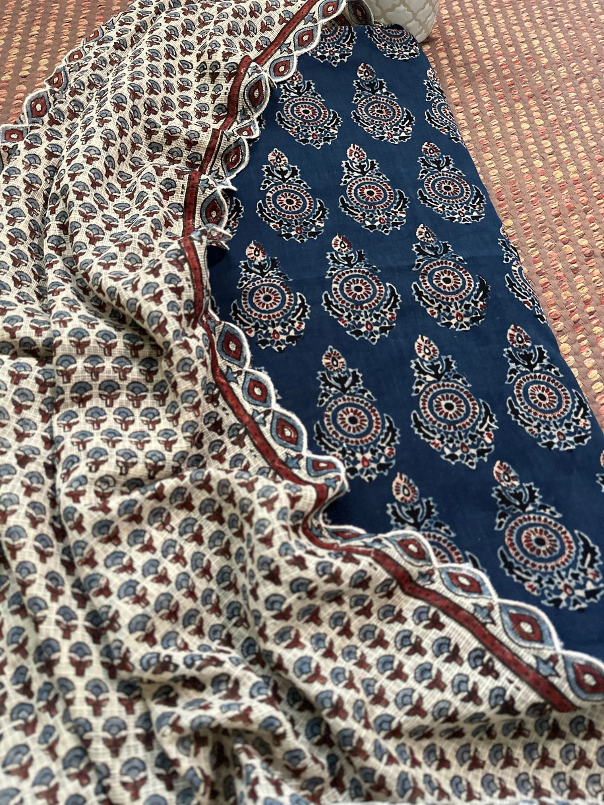 Ajrakh Cotton Malmal Unstitched Set