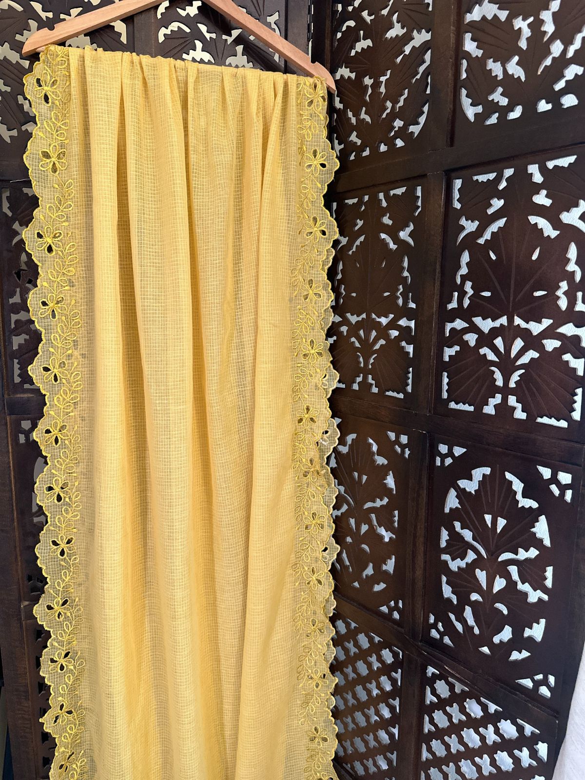 Kota Doria Cutwork Embroidered Dupatta