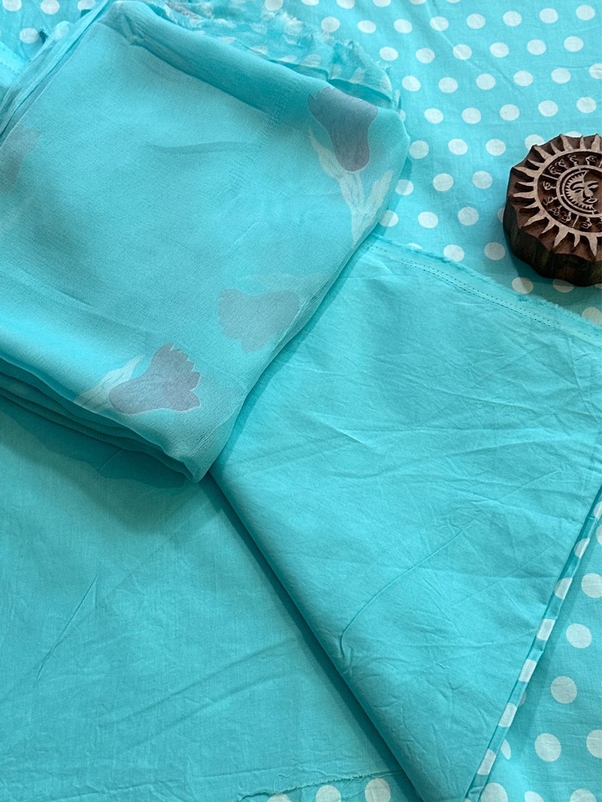 Pure Cotton Unstitched Set with Chiffon Dupatta