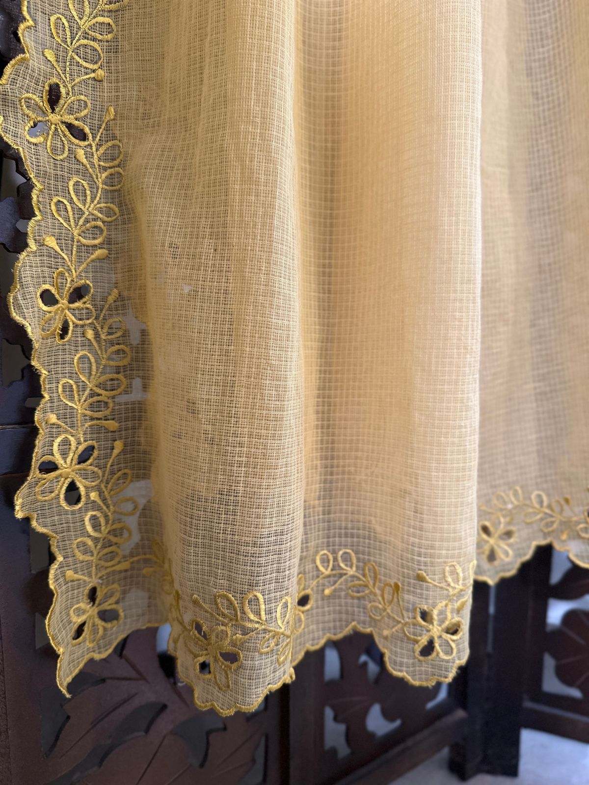 Kota Doria Cutwork Embroidered Dupatta