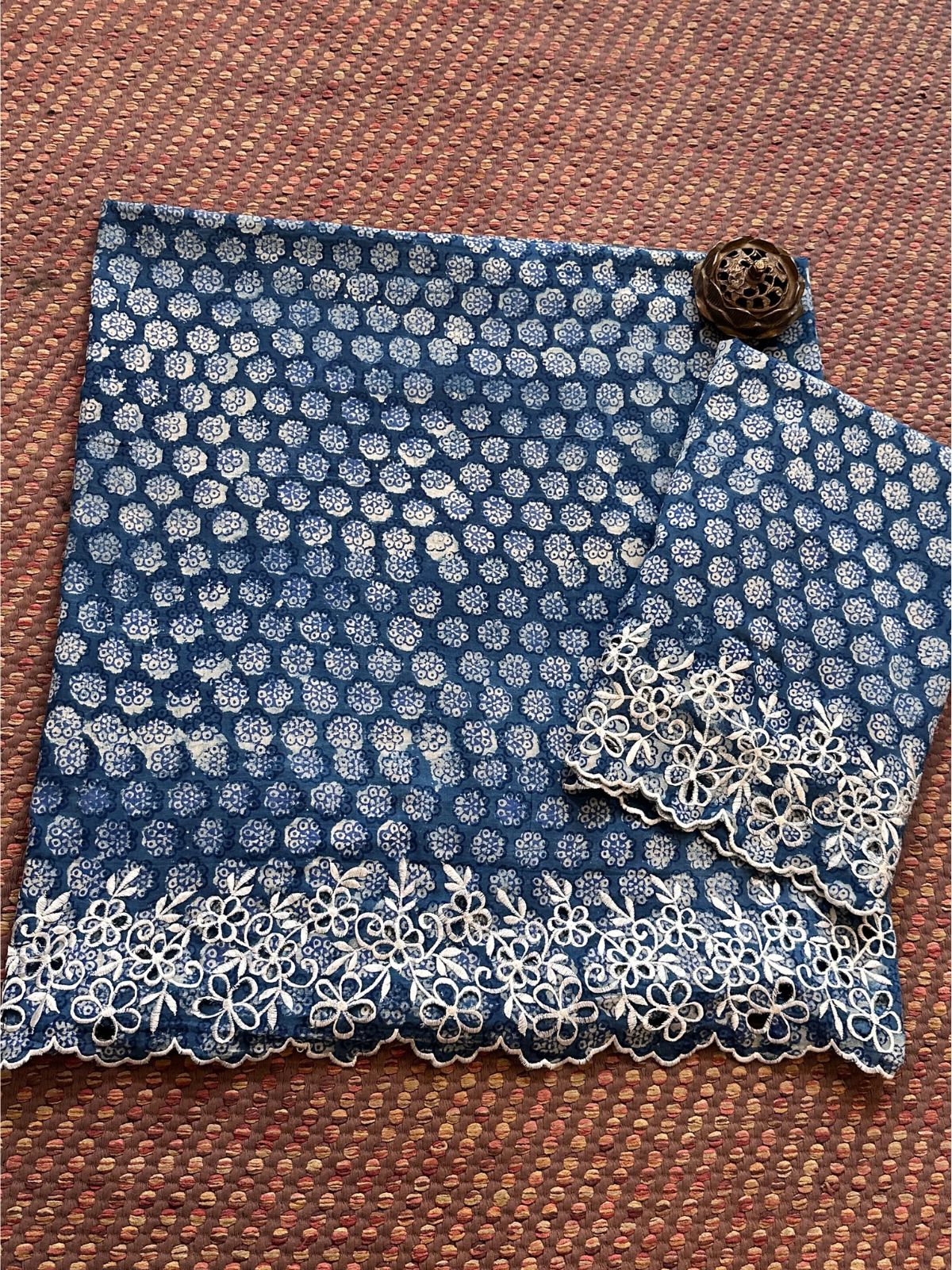 Cutwork Pure Cotton Handblocked Coord Set