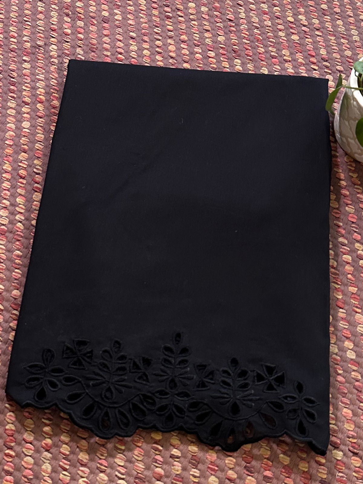 Bottom Wear Cutwork Fabric- Black