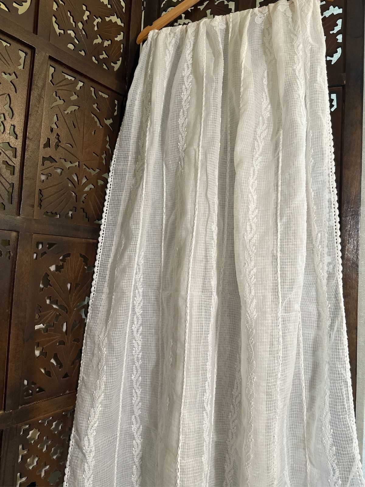 Kota Doria Hand Embroidered Chikankari Dupatta