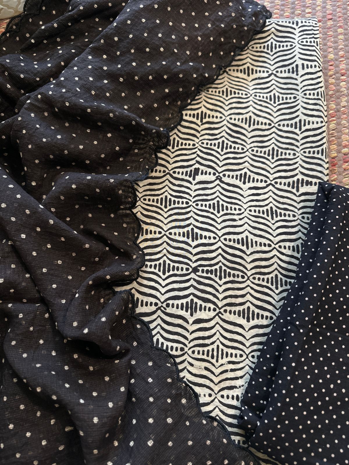 Ajrakh Cotton Malmal Unstitched Set