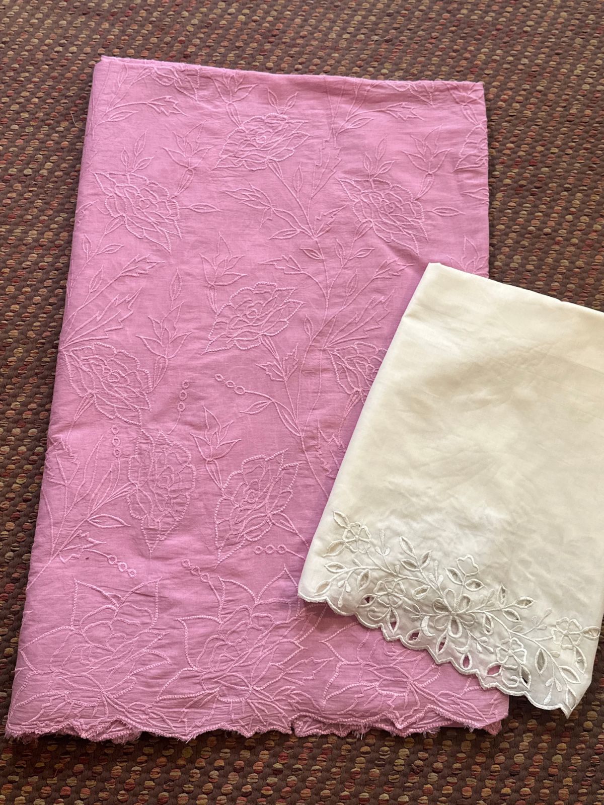 Premium Cotton Embroidered Unstitched Set