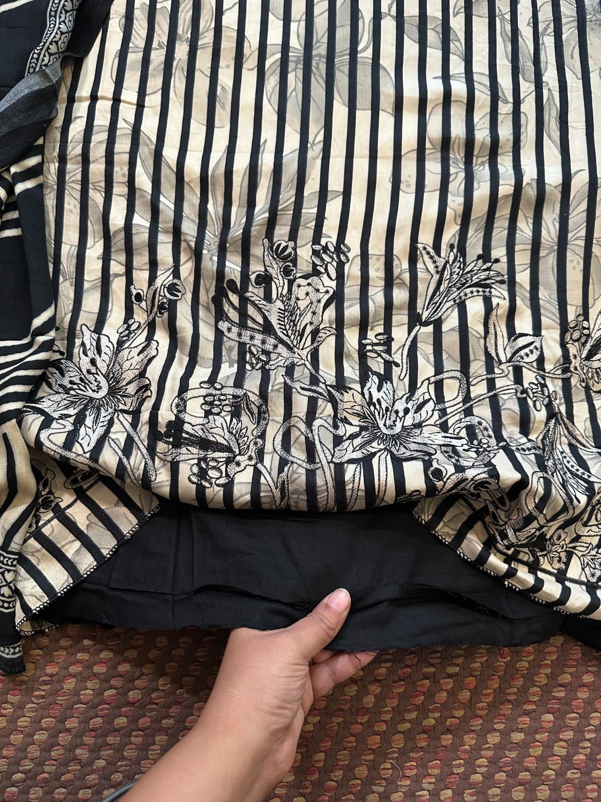 Spun Block Printed Unstitched Set