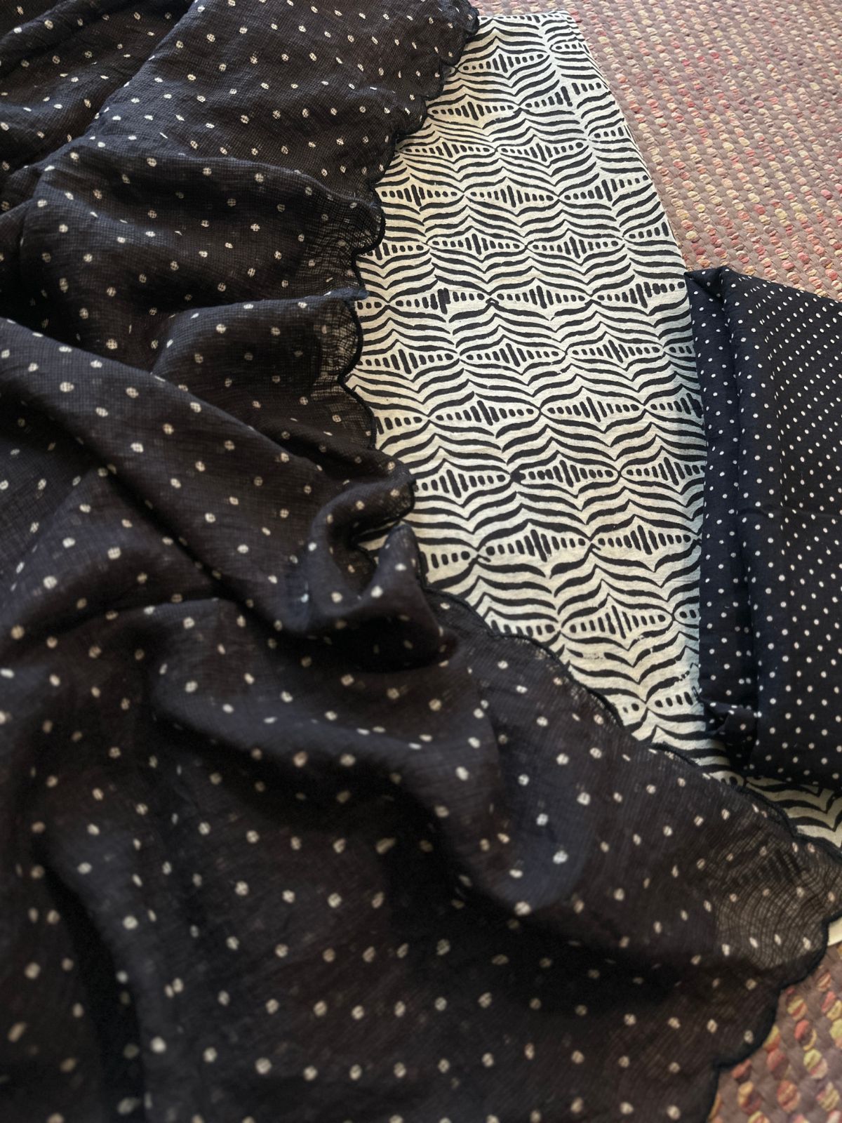 Ajrakh Cotton Malmal Unstitched Set