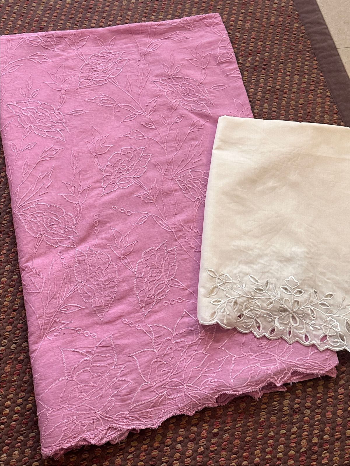 Premium Cotton Embroidered Unstitched Set