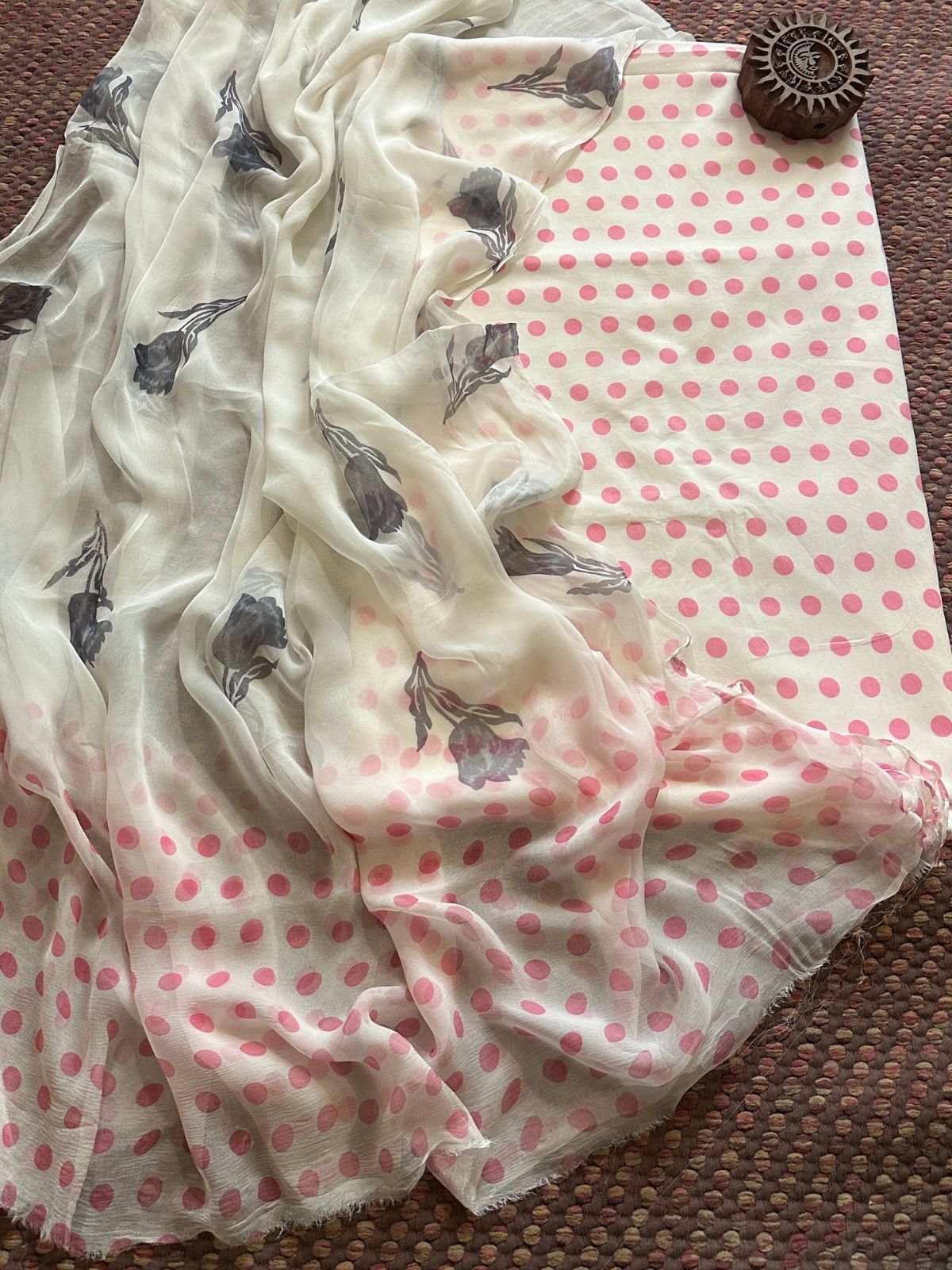 Pure Cotton Unstitched Set with Chiffon Dupatta