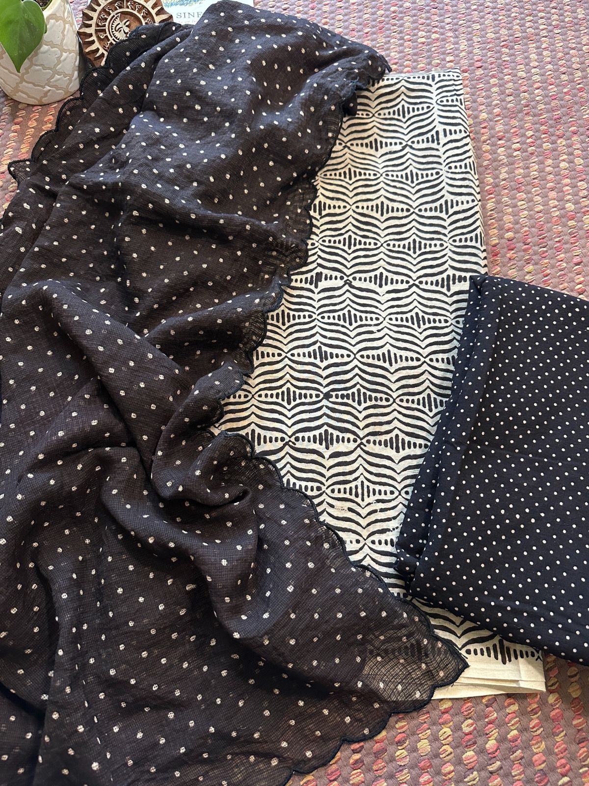 Ajrakh Cotton Malmal Unstitched Set