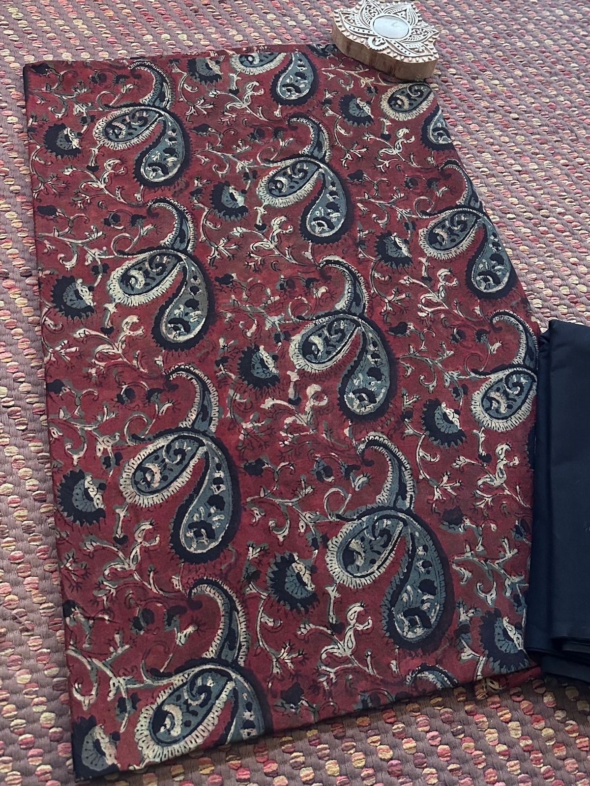 Pure Cotton fabric in Natural Dyes with Bottom Unstitched Set