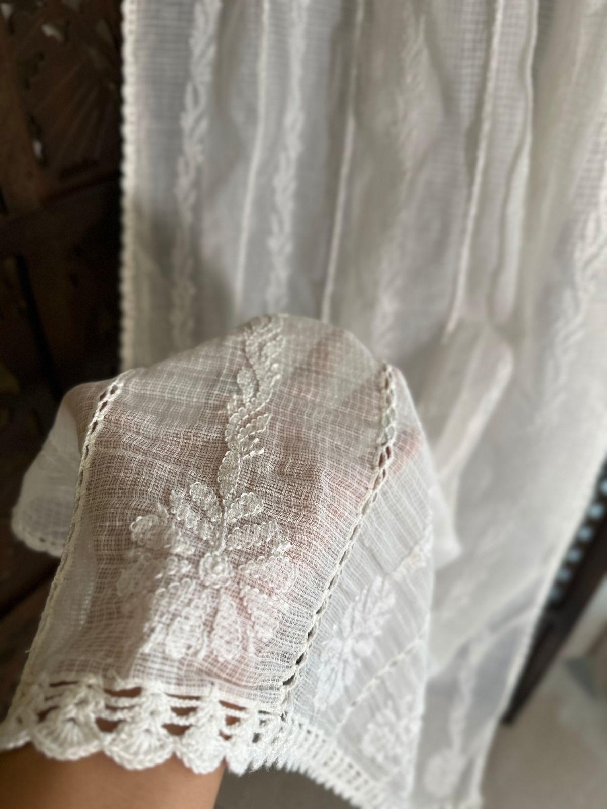 Kota Doria Hand Embroidered Chikankari Dupatta