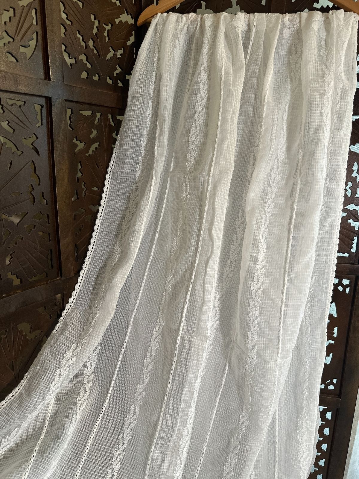 Kota Doria Hand Embroidered Chikankari Dupatta