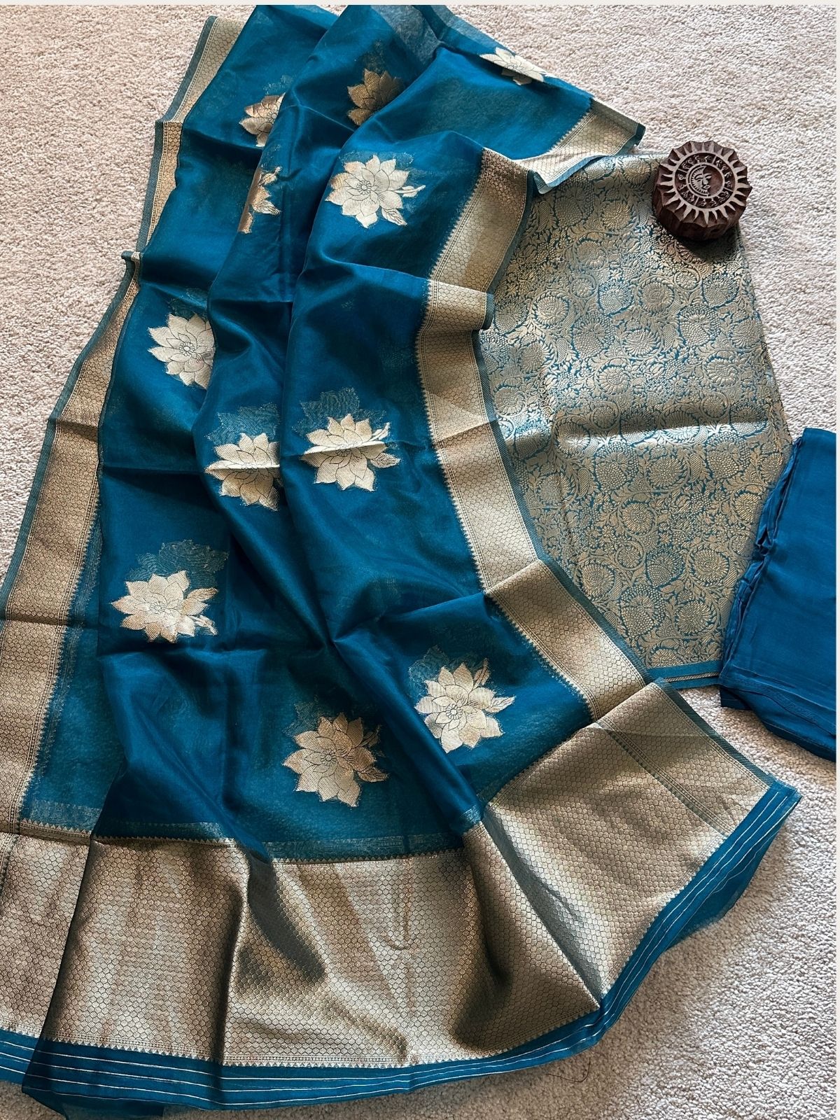 Morni- Premium Brocade Silk Unstitched Set