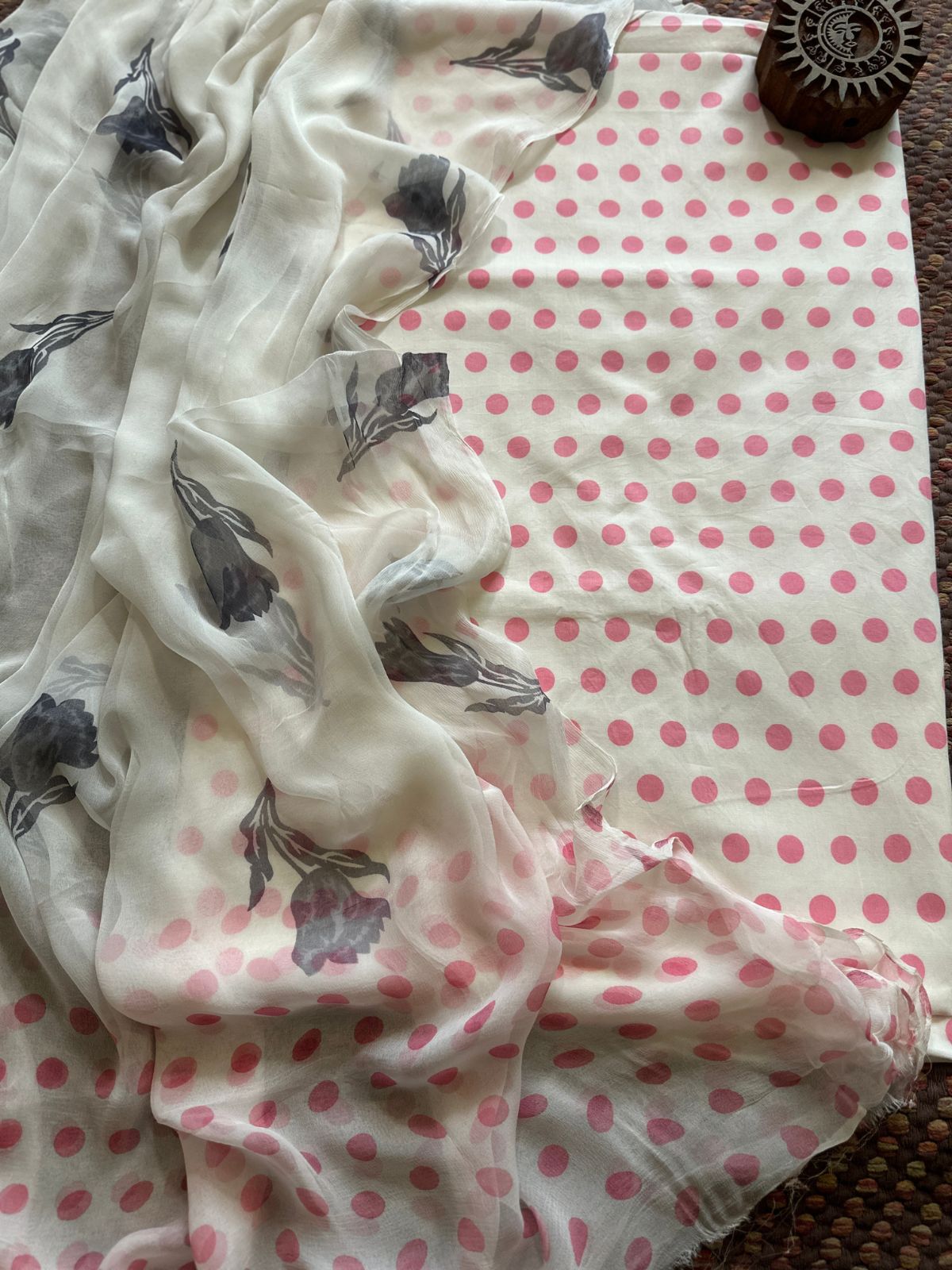 Pure Cotton Unstitched Set with Chiffon Dupatta