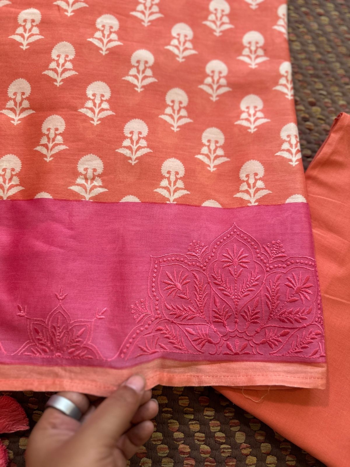Premium Maheshwari Silk Unstitched Set