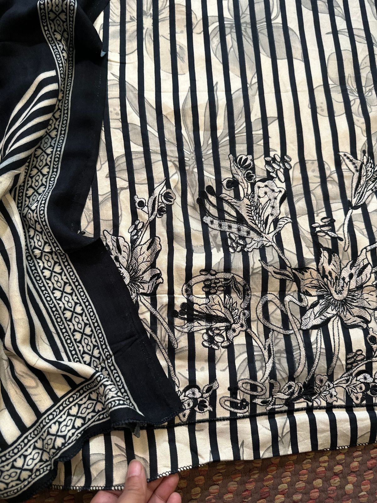 Spun Block Printed Unstitched Set