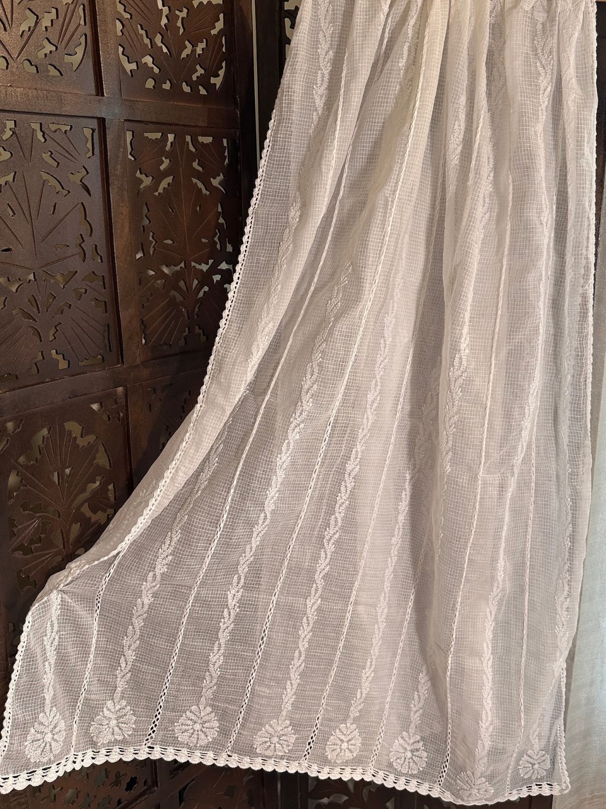 Kota Doria Hand Embroidered Chikankari Dupatta