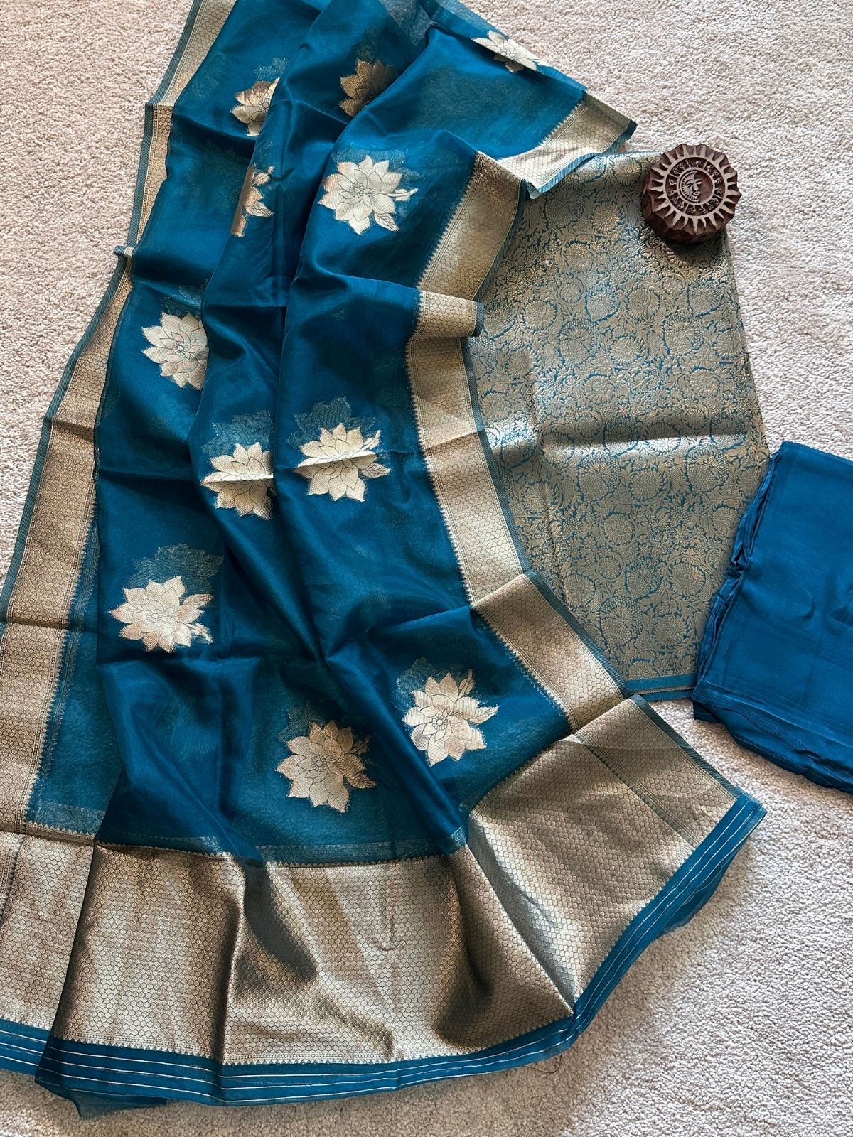 Morni- Premium Brocade Silk Unstitched Set