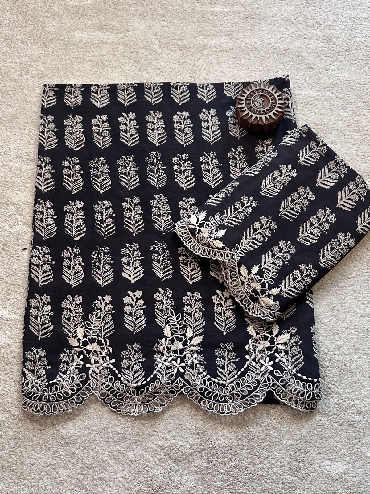 Noir- Coord Set with Cutwork Embroidery