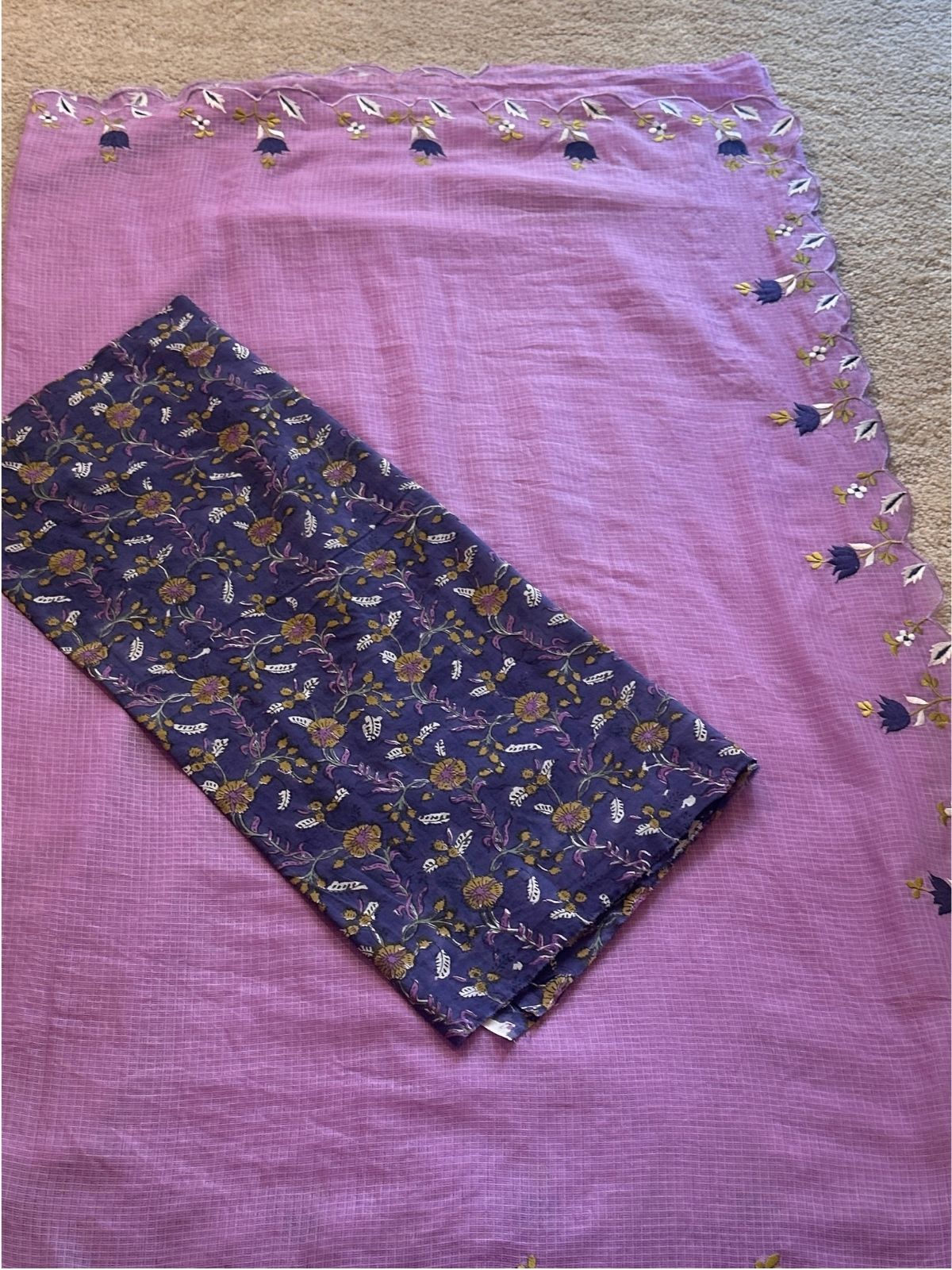 Purple Mist- Embroidered Saree