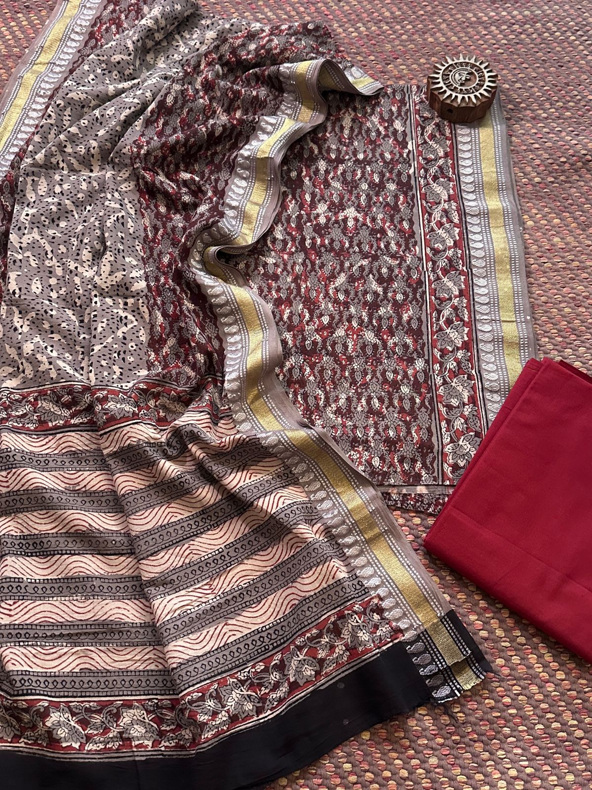 Pure Cotton Unstitched Set with Cotton Dupatta