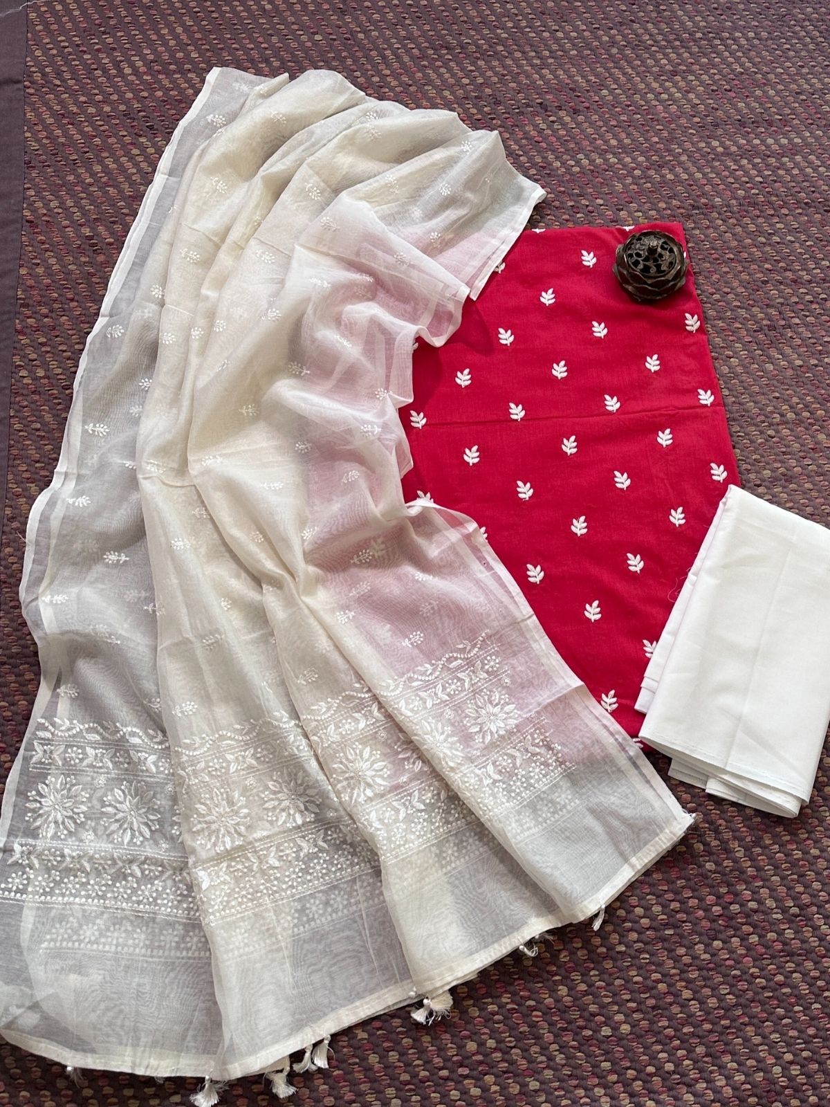 Premium Cotton malmal embroidered Unstitched Set