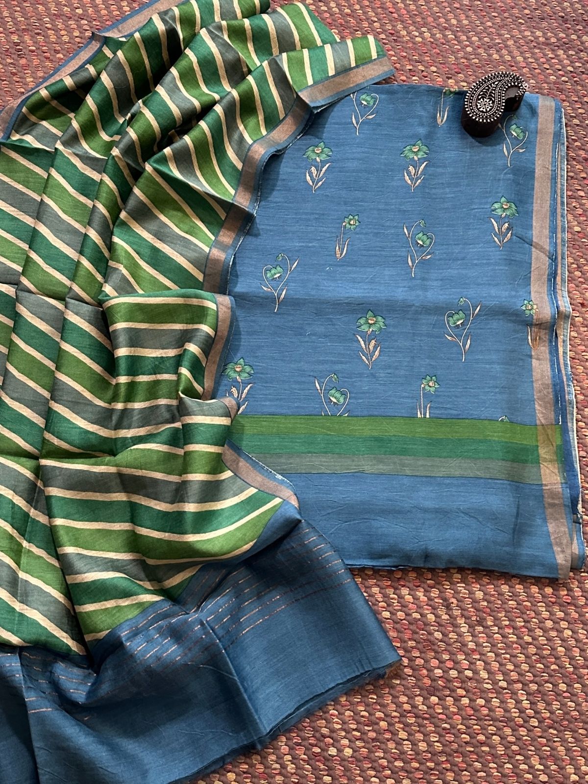 Premium Pure Tussar Silk Unstitched Set