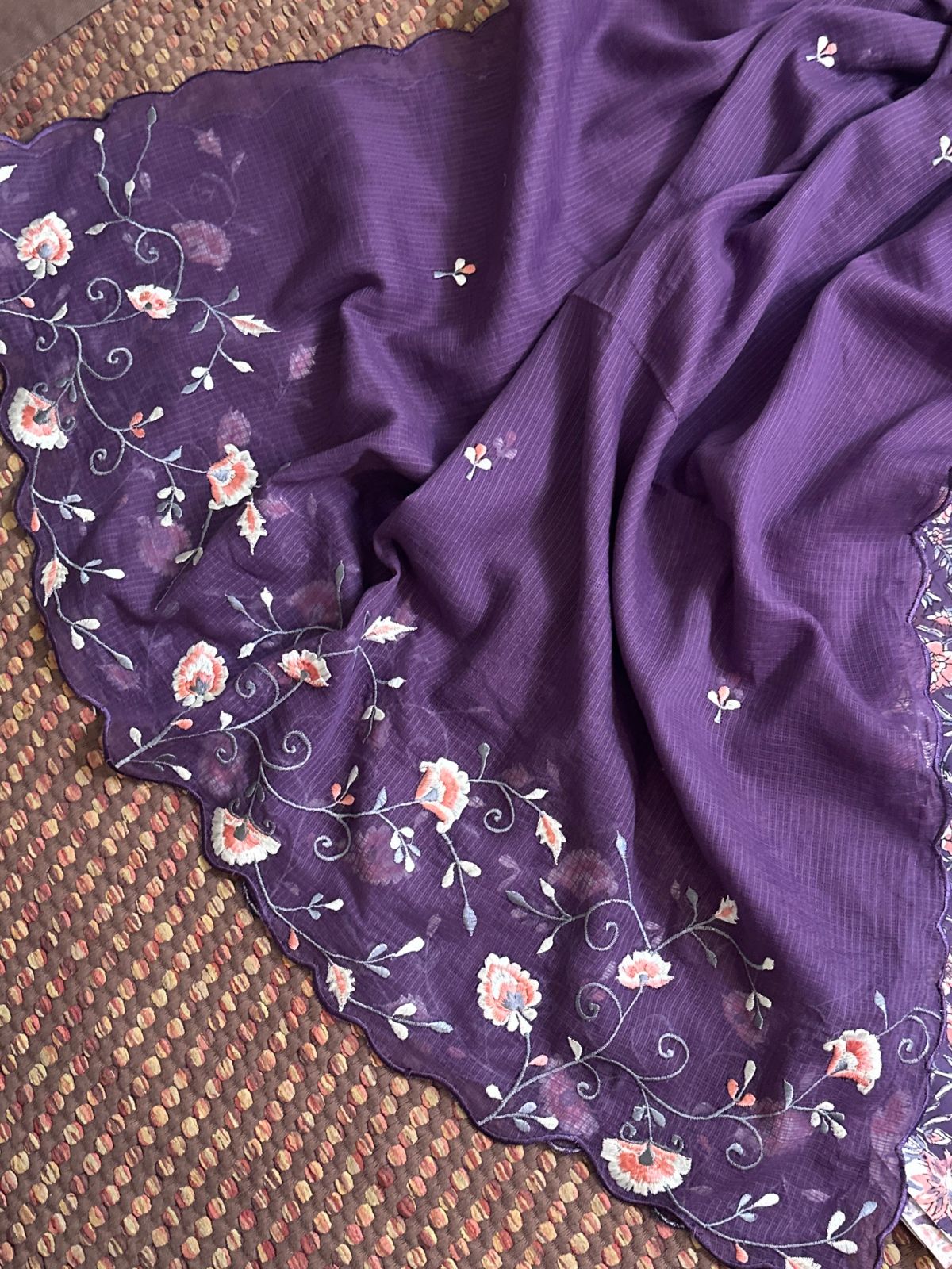Pure Cotton Handblock Fabric with Embroidered Dupatta