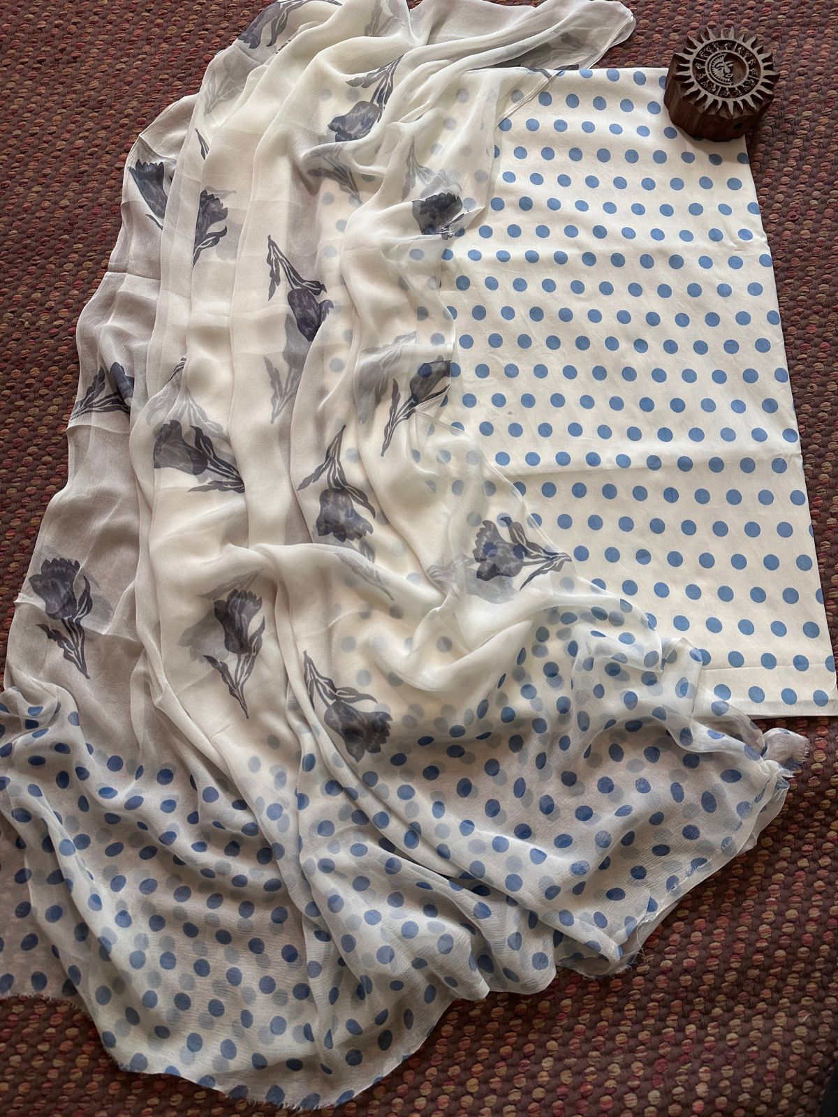 Pure Cotton Unstitched Set with Chiffon Dupatta