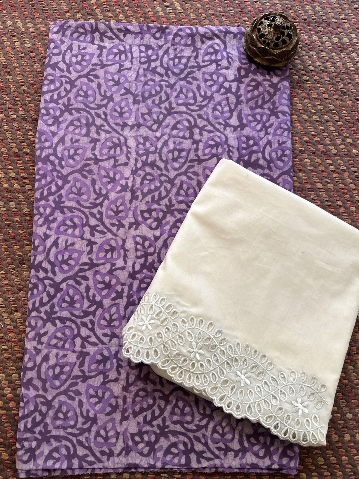 Premium Cotton Embroidered Unstitched Set