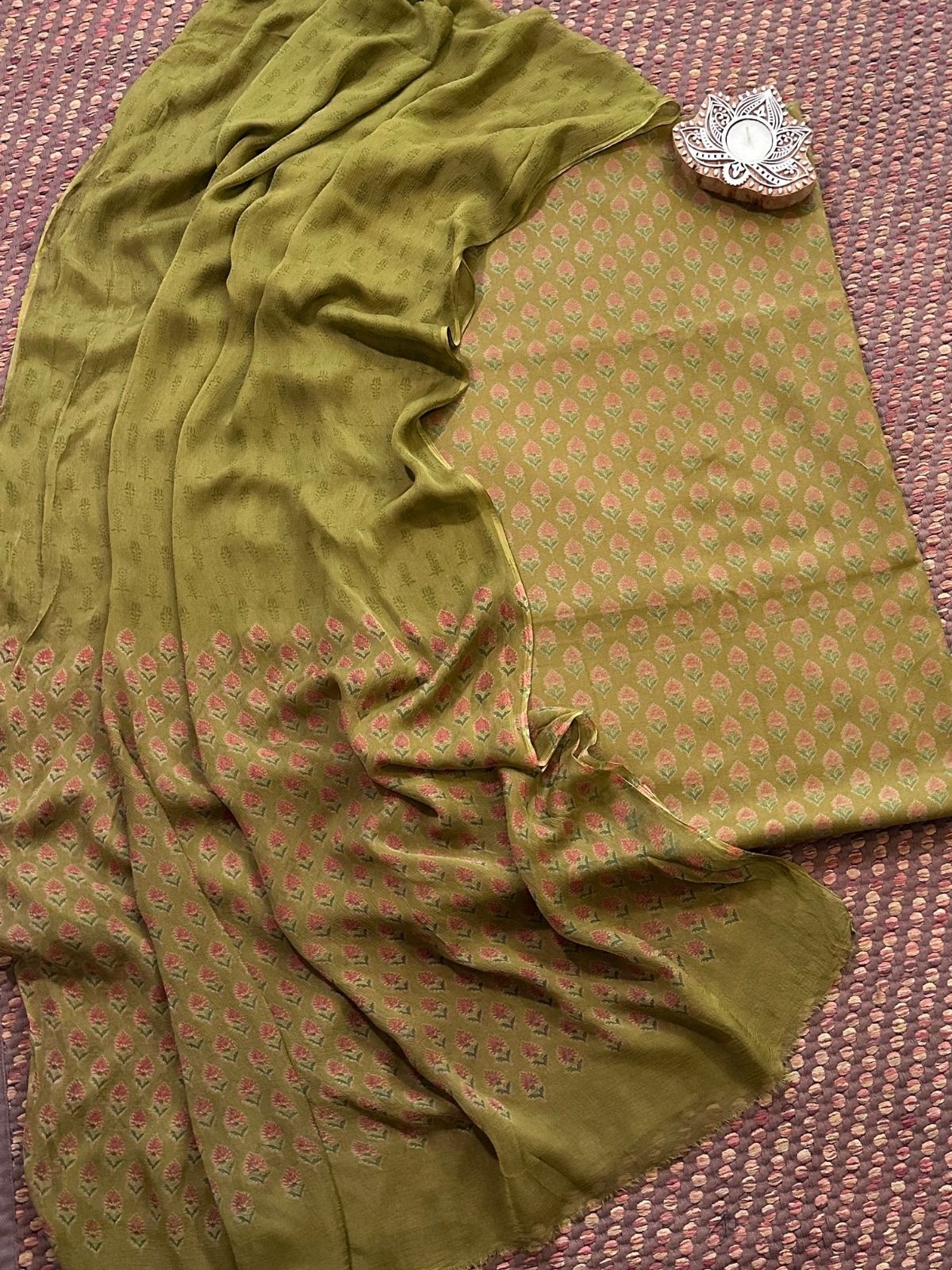 Spun Block Printed Unstitched Set