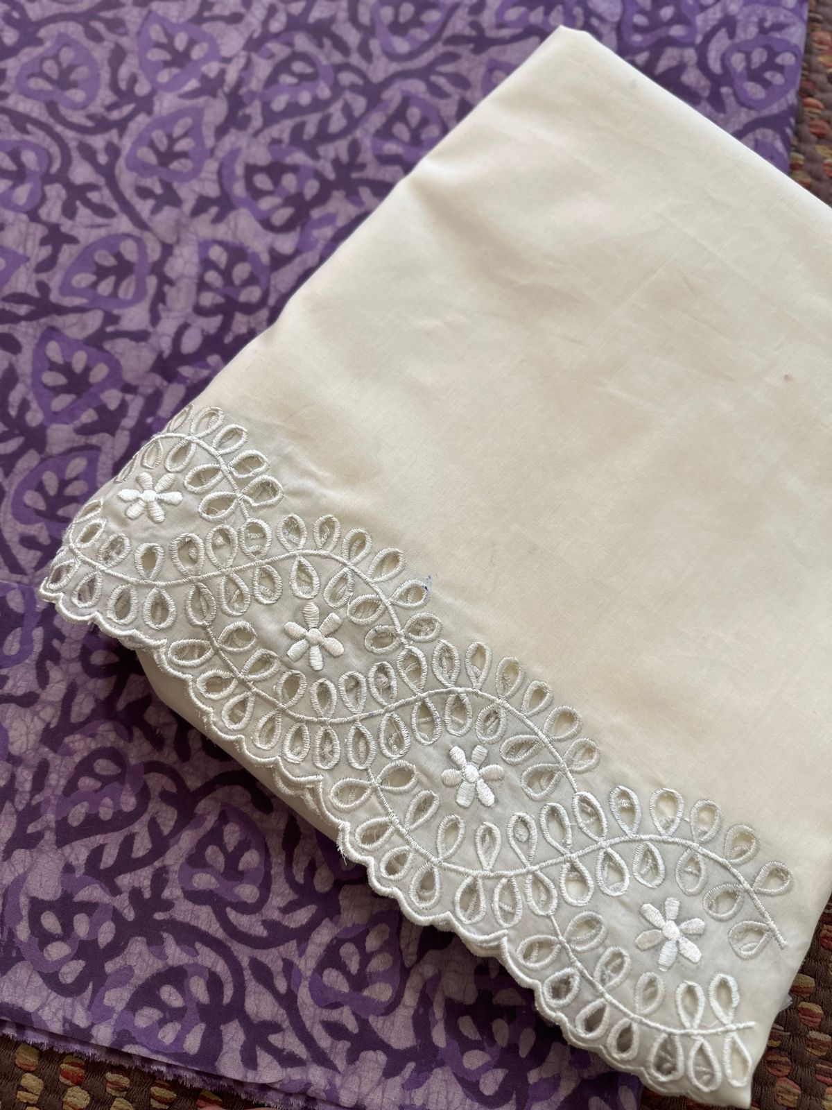 Premium Cotton Embroidered Unstitched Set