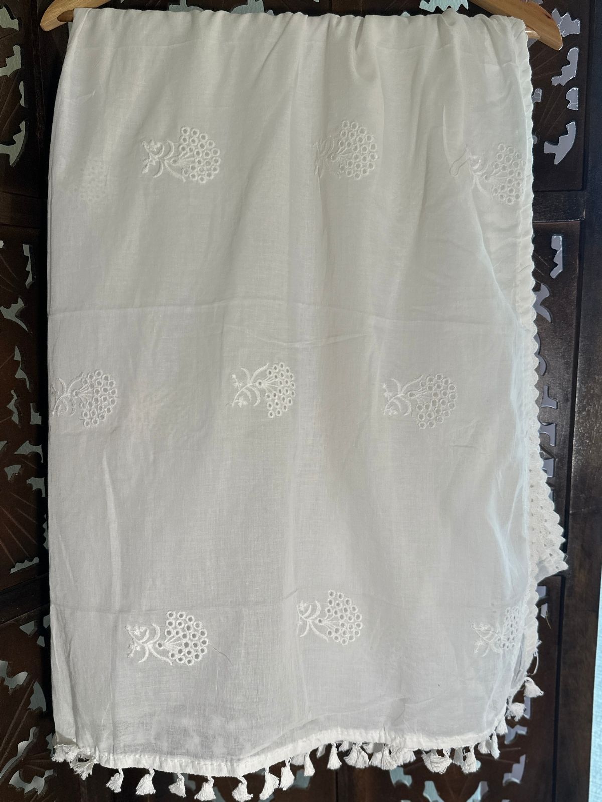 Pure Cotton Malmal Embroidered Dupatta