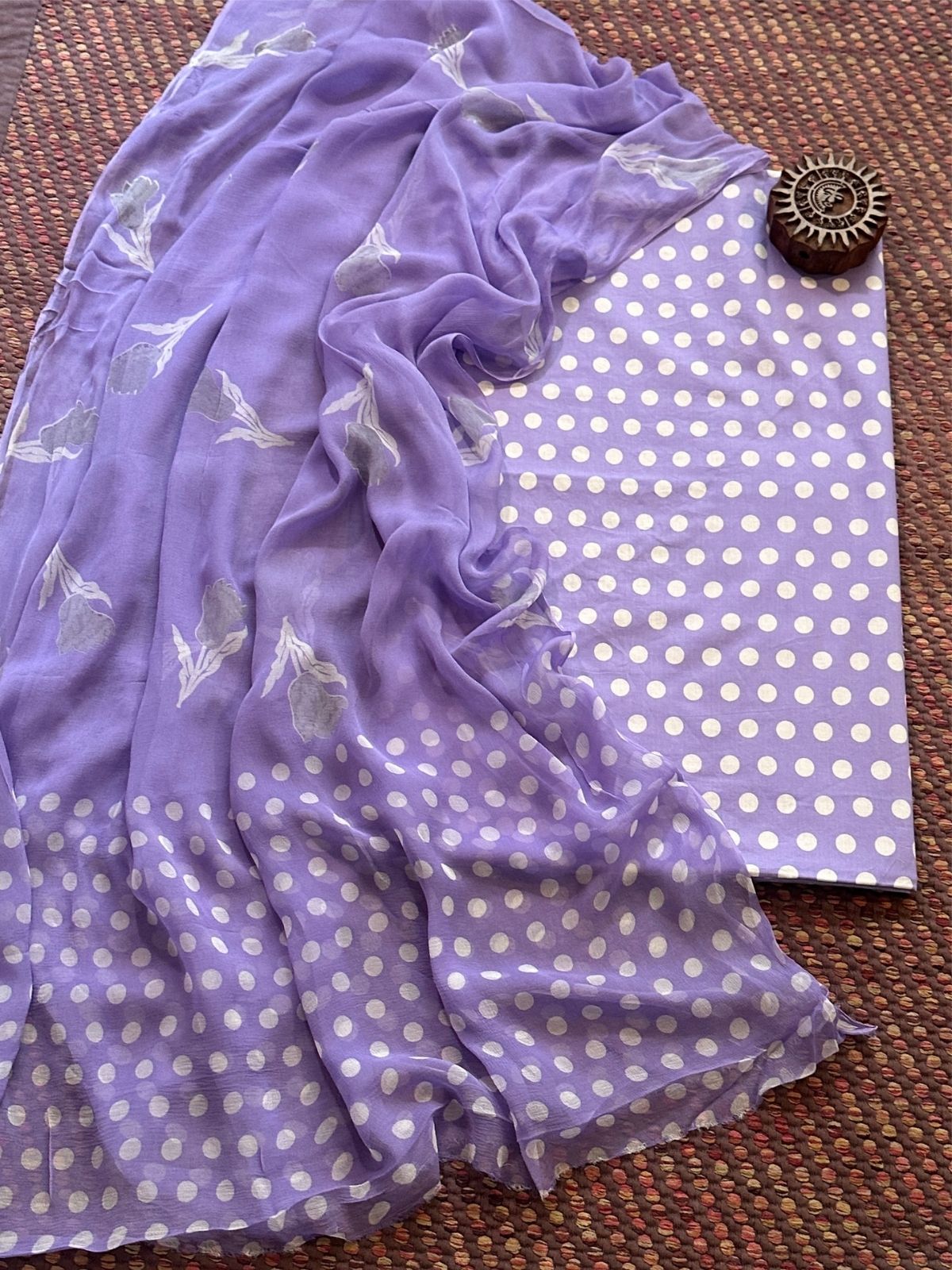 Pure Cotton Unstitched Set with Chiffon Dupatta