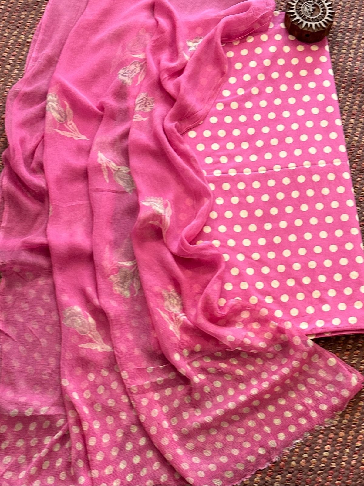 Pure Cotton Unstitched Set with Chiffon Dupatta