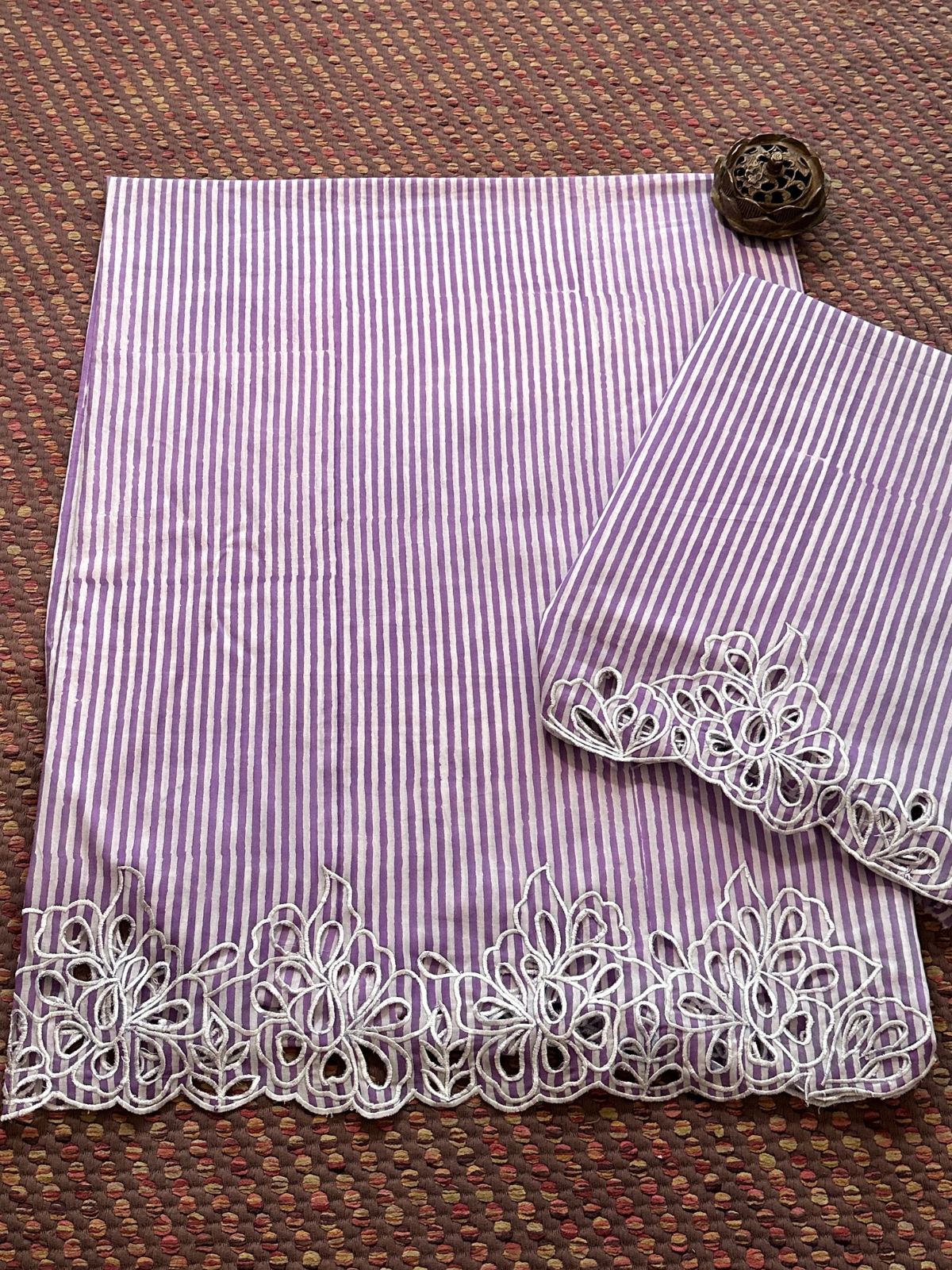 Cutwork Pure Cotton Handblocked Coord Set