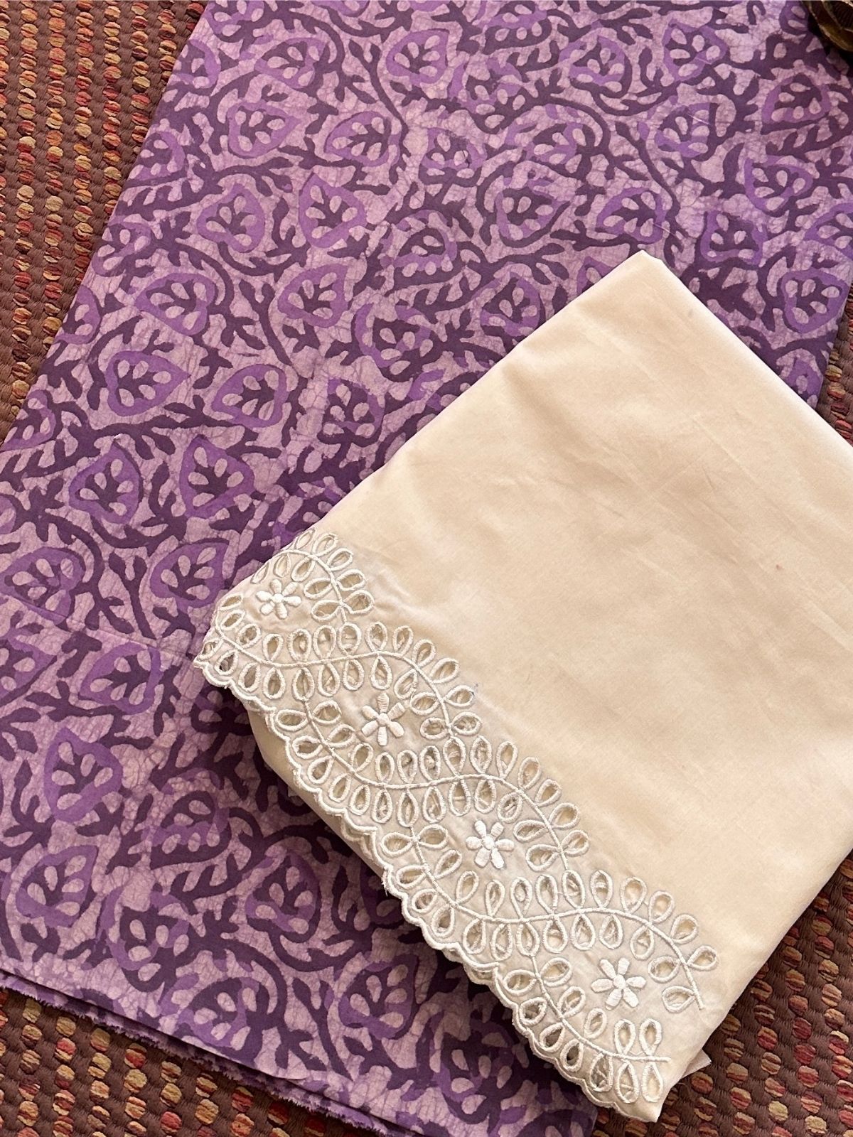 Premium Cotton Embroidered Unstitched Set