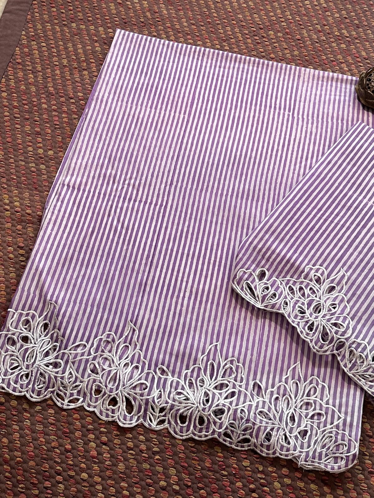 Cutwork Pure Cotton Handblocked Coord Set