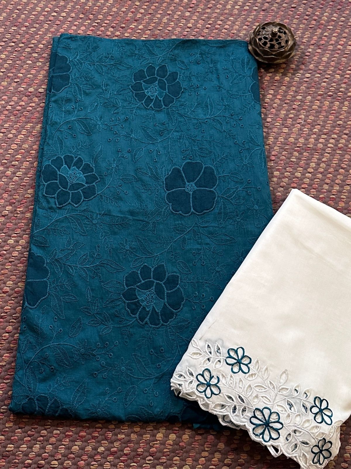 Premium Cotton Embroidered Unstitched Set